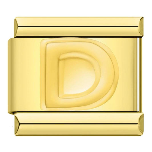 Letter D in Gold, on Gold - Charms Official