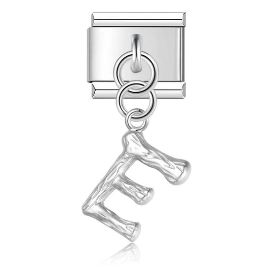 Letter E, Hanging, on Silver - Charms Official