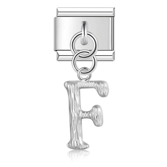 Letter F, Hanging, on Silver - Charms Official