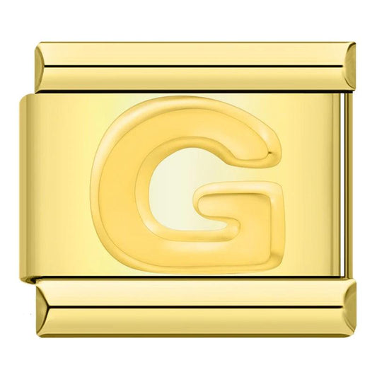 Letter G in Gold, on Gold - Charms Official