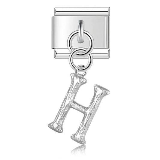 Letter H, Hanging, on Silver - Charms Official