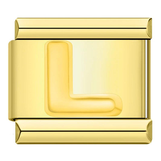 Letter L in Gold, on Gold - Charms Official