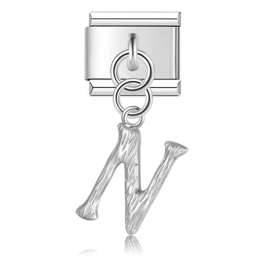 Letter N, Hanging, on Silver - Charms Official