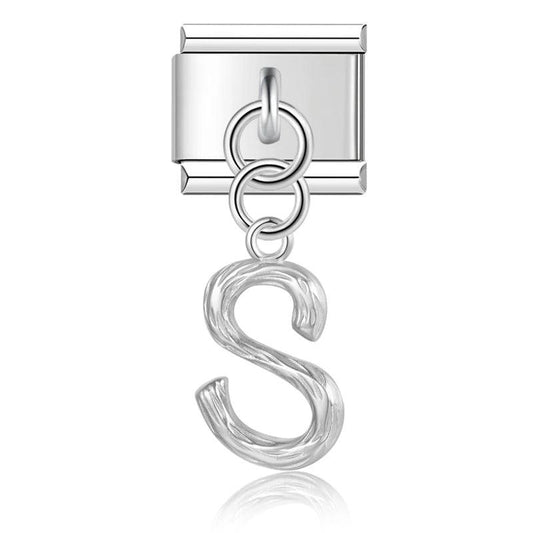 Letter S, Hanging, on Silver - Charms Official