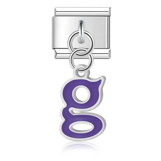 Letter S in Purple, on Silver - Charms Official