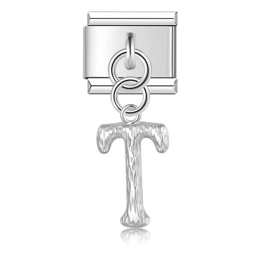 Letter T, Hanging, on Silver - Charms Official
