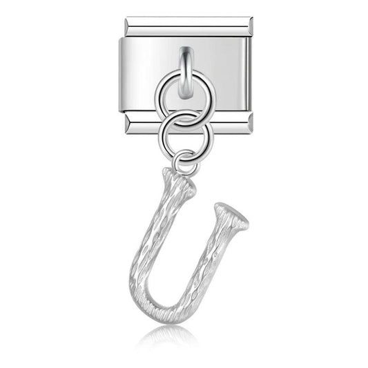 Letter U, Hanging, on Silver - Charms Official