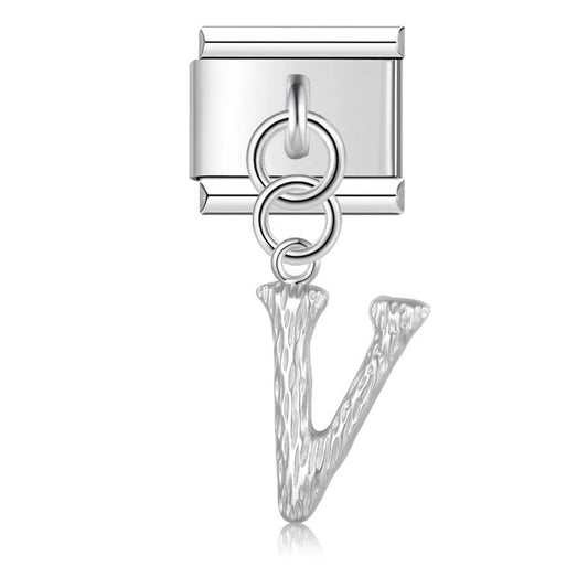 Letter V, Hanging, on Silver - Charms Official