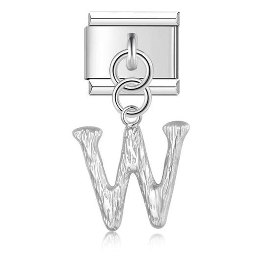 Letter W, Hanging, on Silver - Charms Official