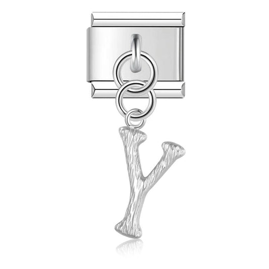 Letter Y, Hanging, on Silver - Charms Official