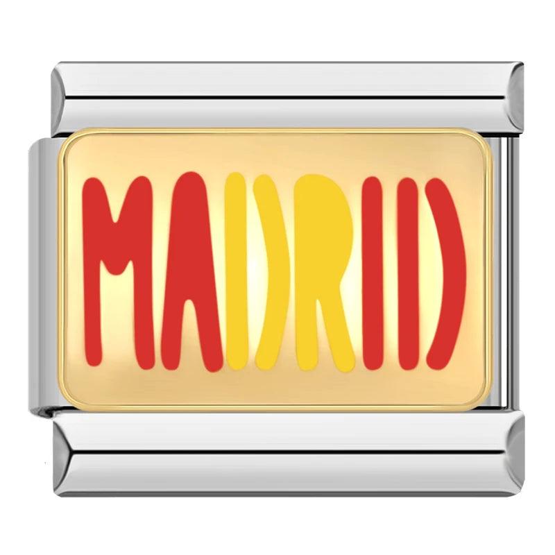Madrid, Gold Plate, on Silver - Charms Official