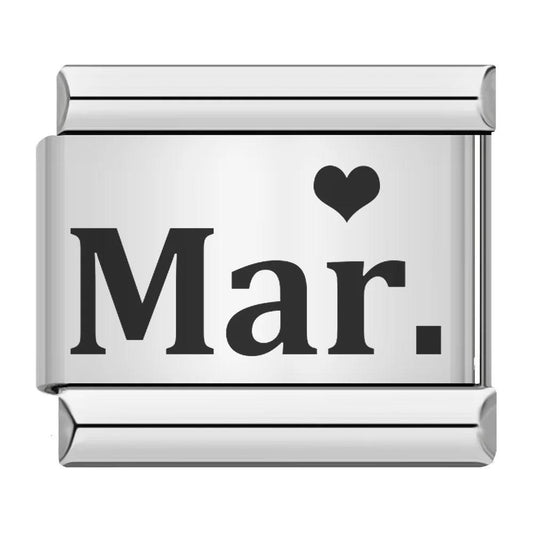 Mars with Heart, on Silver - Charms Official