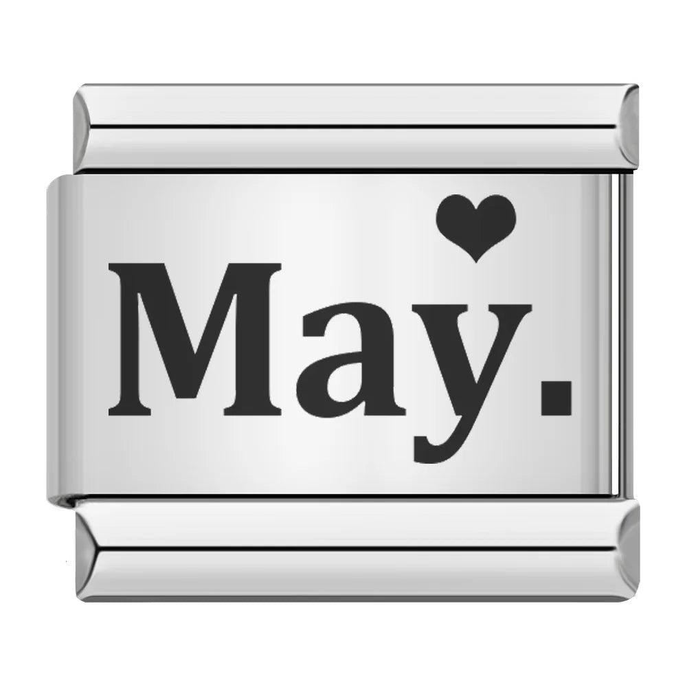 May with Heart, on Silver - Charms Official