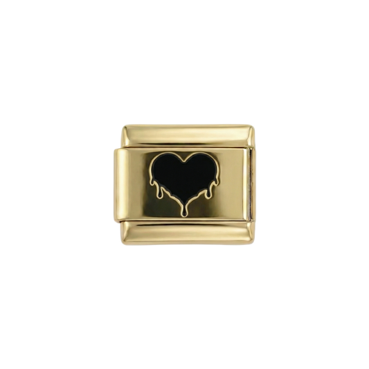 Melting Black Heart on Gold
