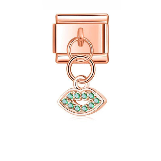 Mouth with Stones, on Rose Gold - Charms Official