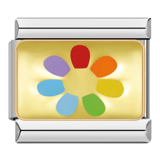 Multicolor Flower on Gold - Charms Official