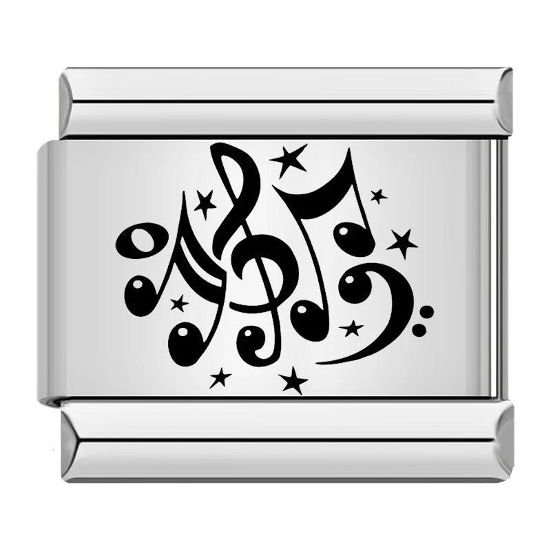 Musical Notes, on Silver - Charms Official