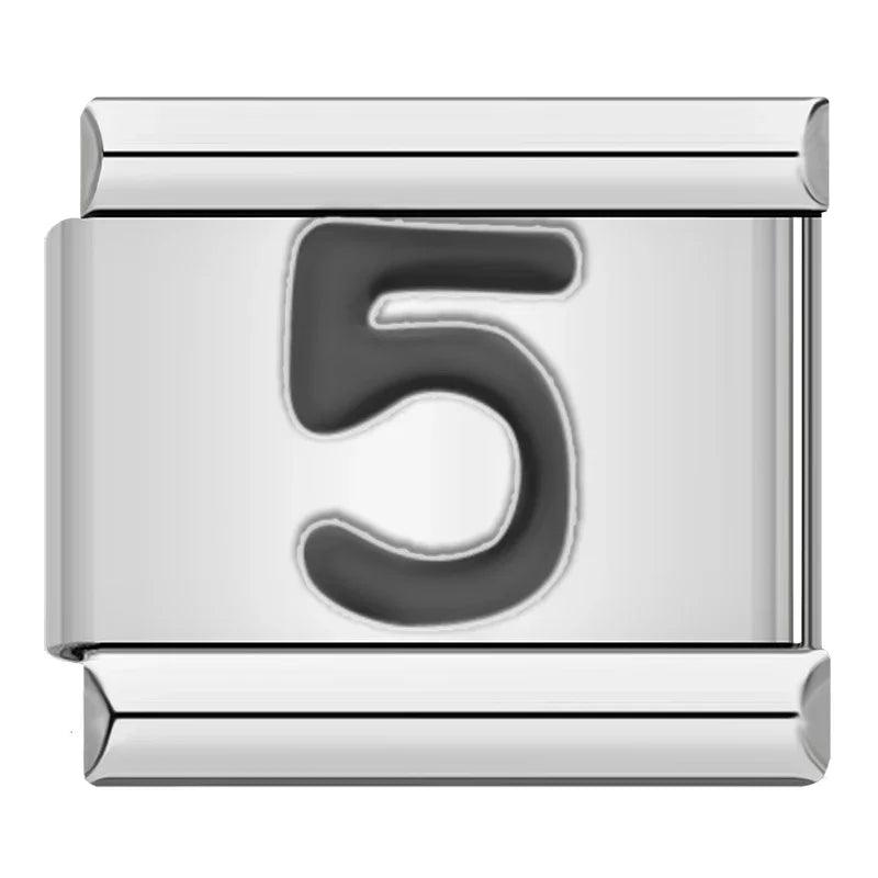 Number 5, on Silver - Charms Official