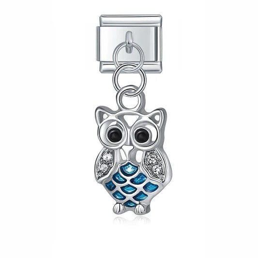 Owl with Stones, on Silver - Charms Official