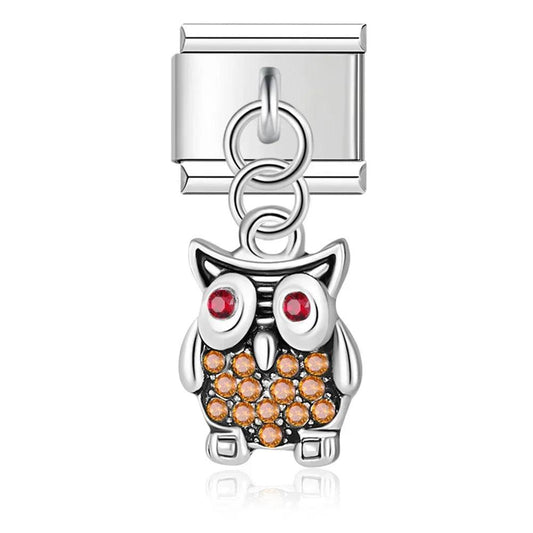 Owl with Stones, on Silver - Charms Official