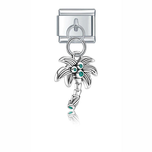 Palm Tree, on Silver - Charms Official