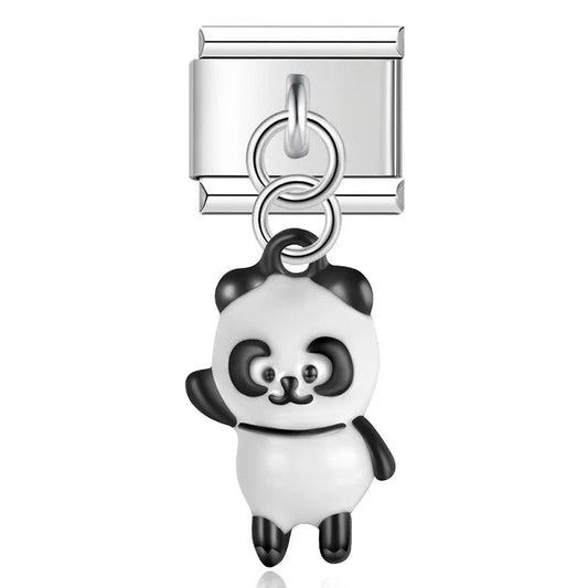 Panda, on Silver - Charms Official