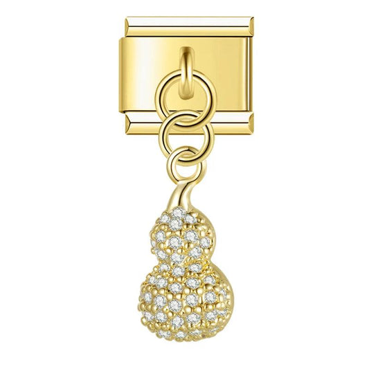 Peanut in Gold with Stones, on Gold - Charms Official