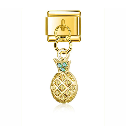 Pineapple with Stones, on Gold - Charms Official