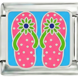 Pink Beach Flip Flop, on Silver - pink-beach-flip-flop-on-silver.png
