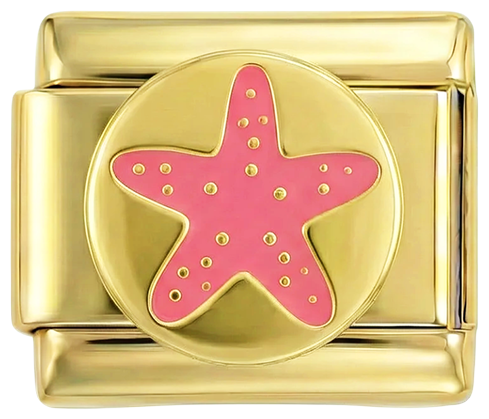 Pink Starfish on Gold - pink-starfish-on-gold.png