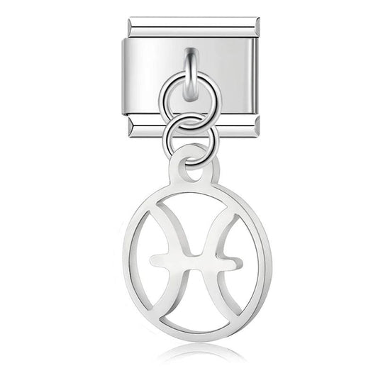 Pisces Sign, on Silver - Charms Official