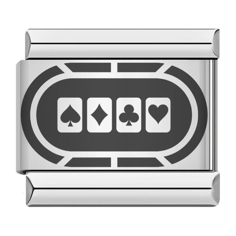 Poker Table, on Silver - Charms Official