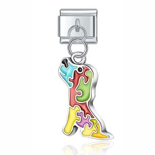 Puzzle Dog, on Silver - Charms Official