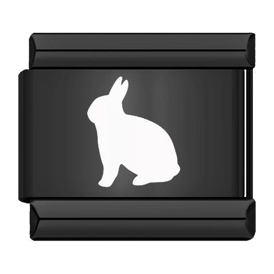 Rabbit, on Black - Charms Official