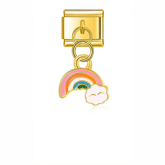 Rainbow, on Gold - Charms Official
