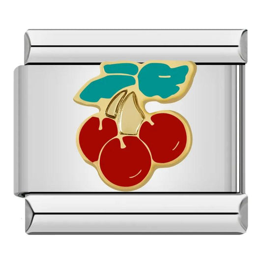 Red Cherries and Green Leaves - Charms Official