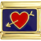 Red Heart Pierced with Gold Arrow on Gold - red-heart-pierced-with-gold-arrow-on-gold.png