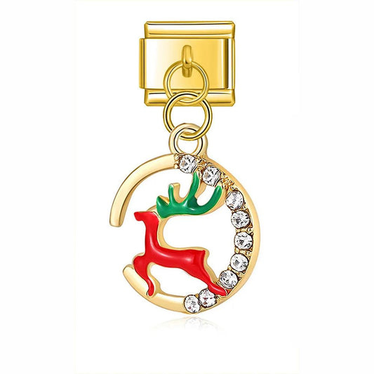 Red Snow Reindeer with Stones - Charms Official