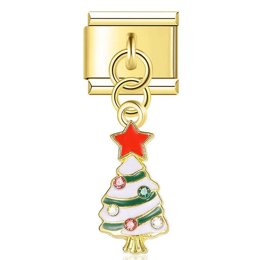 Snowy Christmas Tree with its Red Star - Charms Official