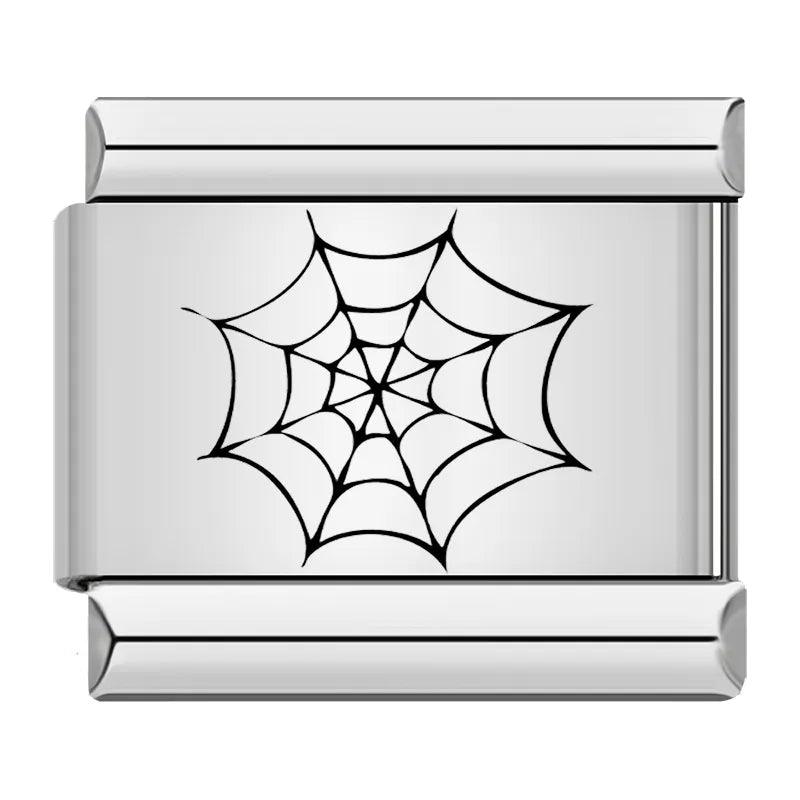 Spider Web Black, on Silver - Charms Official