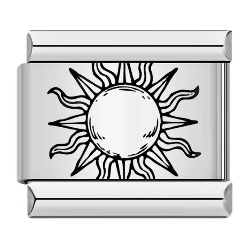 Sun Bewitched Black, on Silver - Charms Official