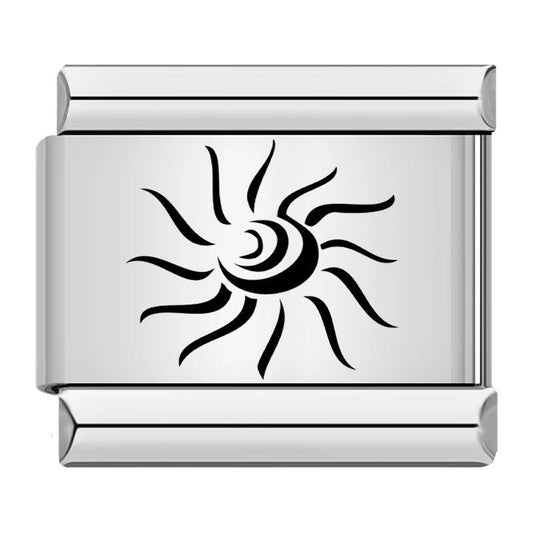 Sun Hypnosis Black, on Silver - Charms Official