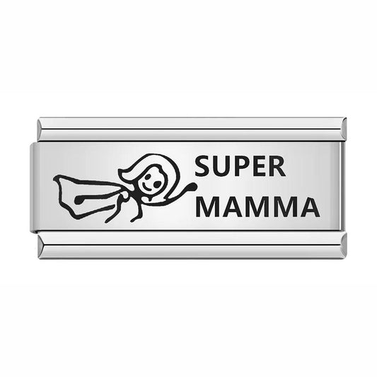 Super Mamma, on Silver - Charms Official