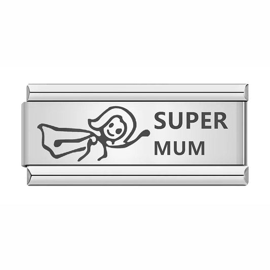Super Mum, on Silver - Charms Official