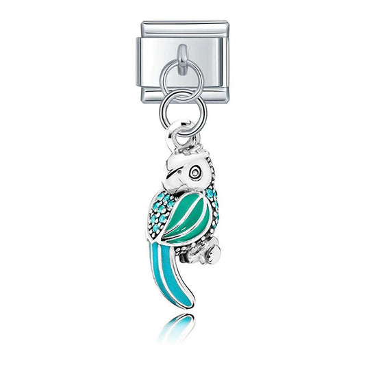 Turquoise Owl, on Silver - Charms Official
