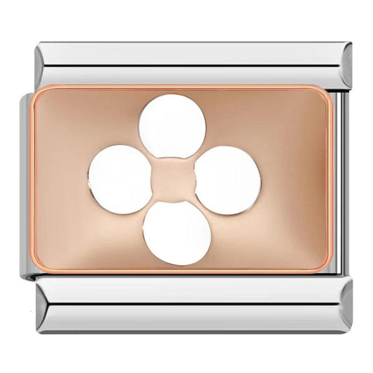 White 4 Leaf Clover, on Rose Gold - Charms Official