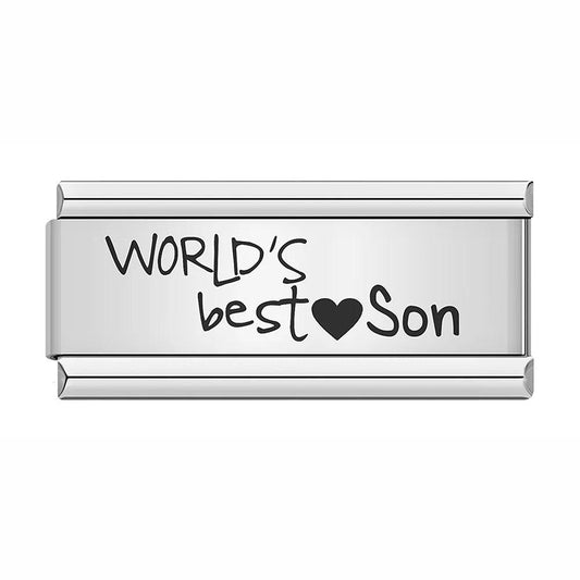 World's Best Son, on Silver - Charms Official