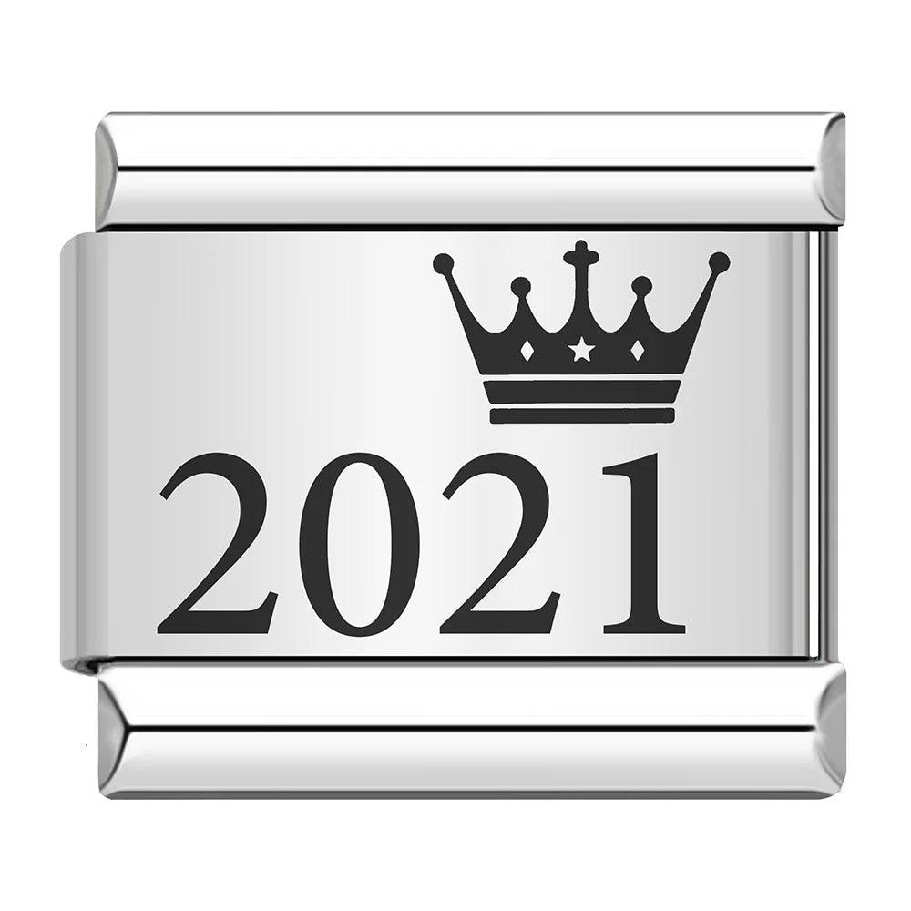 Year 2021, on Silver - Charms Official