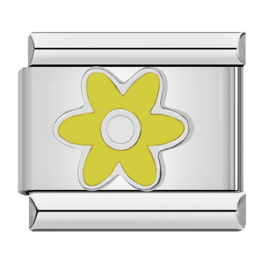 Yellow Flower, on Silver - Charms Official
